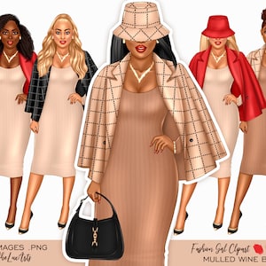 Business woman clipart, Fashion girl clipart, Black girl clipart, Girl Boss clipart, Black woman clipart, Boss Lady clipart
