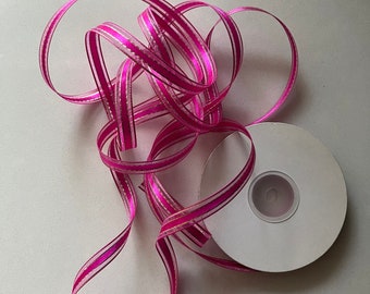 Fuchsia & Gold 3/8” Ribbon