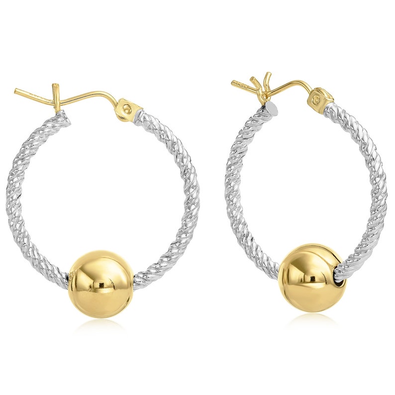 Cape Cod Twisted Earrings 14k Solid Gold and Sterling Silver, Gold Post