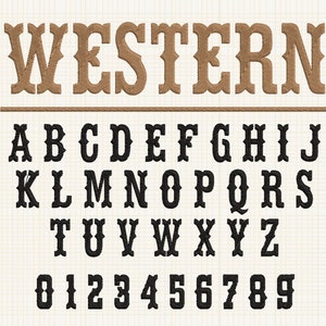 Western Embroidery Letter Western Embroidery Font Western Machine Embroidery Font Western Letter Embroidery Western Font Pes Hus Jef Dst Vp3
