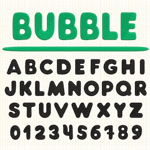 Embroidery Font Bubble Embroidery Bubble Letters Embroidery Font Machine Embroidery Font Pes Hus Jef Dst Vp3 Monogram Embroidery Font