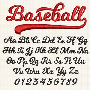Baseball Embroidery Font Baseball Machine Embroidery Font Embroidery Cursive Letters For Machine Sports Embroidery Font Pes Hus Jef Dst Vp3