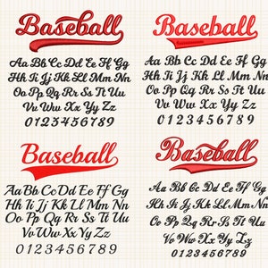Baseball Fonts For Machine Embroidery Baseball Embroidery Font Embroidery Cursive Letters For Machine Baseball Machine Embroidery Font