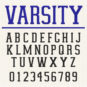 Sport Embroidery Letters Varsity Embroidery Font College Machine Embroidery Font Sport Letter Embroidery Varsity Alphabet Pes Hus Jef Dst