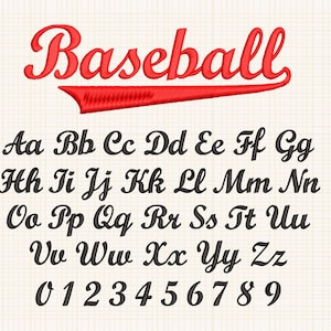 Baseball Embroidery Font Baseball Machine Embroidery Font Embroidery Cursive Letters For Machine Sports Embroidery Font Pes Jef Hus Vp3 Dst