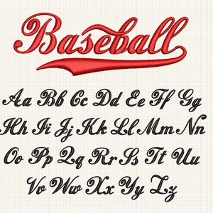 Baseball Embroidery Font Baseball Machine Embroidery Font Embroidery Cursive Letters For Machine Sports Embroidery Font Pes Hus Jef Dst Vp3