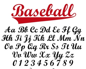 Baseball Font With Tail Baseball Font TTF SVG PNG and Text Tails Baseball Script Font Softball Font Baseball Font Cricut Baseball Logo Font