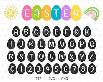 Ostern Schriftart Ostereier Schriftart Ostern Schriftart TTF SVG PNG Osterhase Schriftart Frohe Ostern Schriftart Ostern Schriftart für Cricut Silhouette Schreiben Schriftart