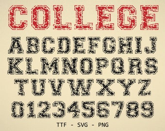 Varsity Font College Font Varsity Letter Font Distressed font Grunge font Distressed Varsity Monogram Font Distressed font Cricut Silhouette
