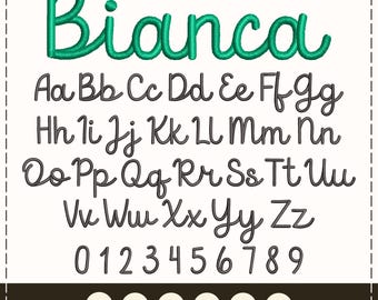 Stickereischriftart ONE Stickerei Schrift Schreibschrift Maschinenstickschrift Stichschrift Stickschrift Stickschrift Schrift ONE Pes Hus Jef Dst Vp3