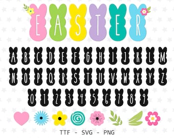 Osterschrift Osterhasenschriftart TTF SVG PNG Frohe Ostern Schrift Ostern Schrift svg-Dateien für Cricut & Silhouette Ostern Schrift Schrift Kinderschrift