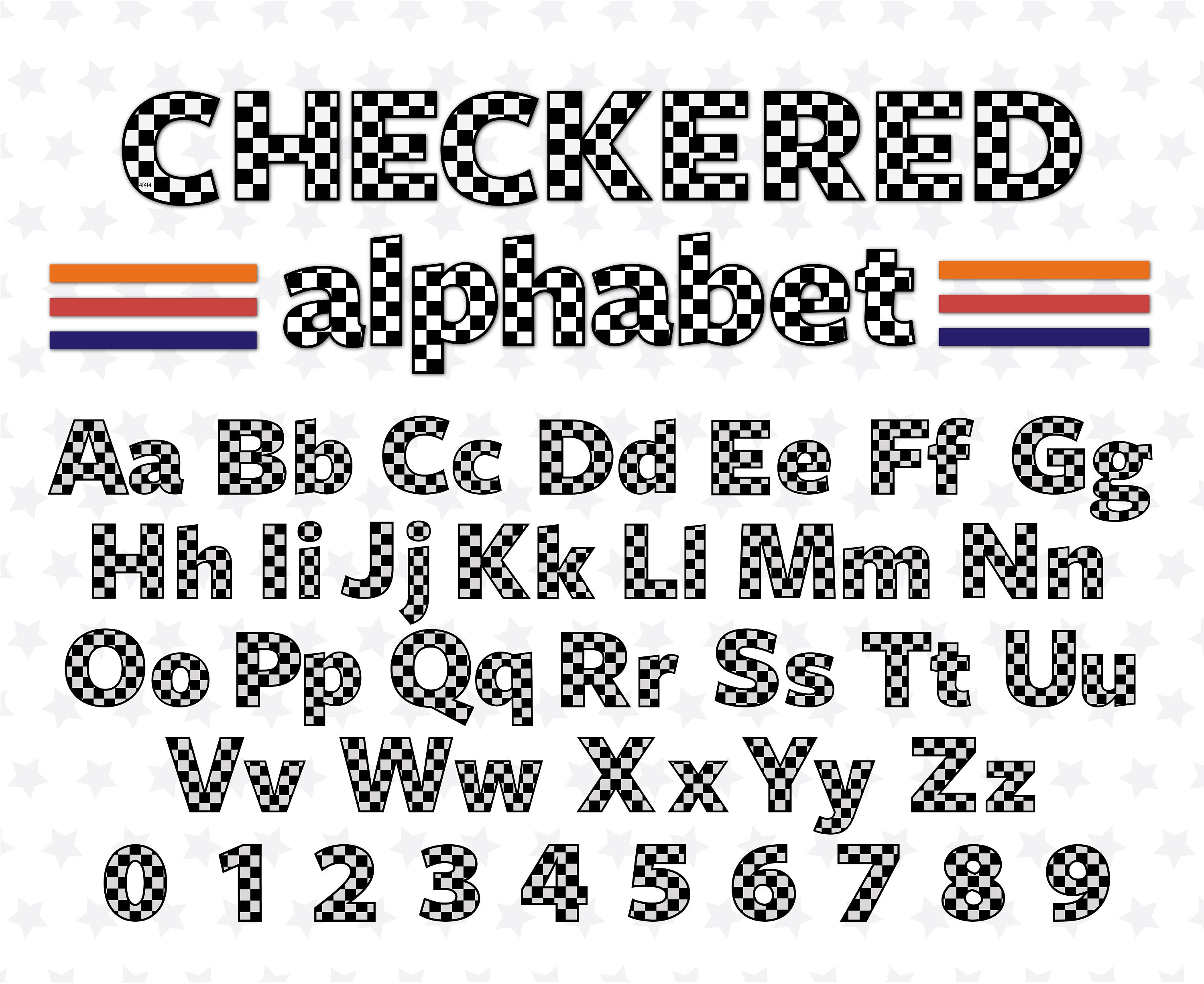 Checkered Letters Font TTF SVG PNG for Cricut Silhouette Etsy UK