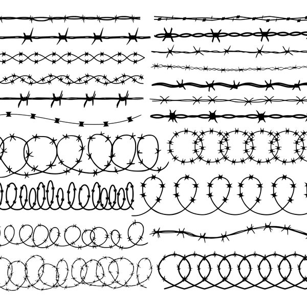 Barbed wire SVG PNG Barbed wire frame svg Barbed wire heart svg Barbed wire wreath svg Barbed wire border svg Barbed wire cut file