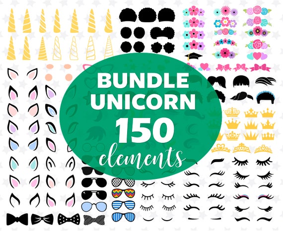 Unicorn SVG Files Unicorn Face Unicorn Head Unicorn Curly Hair | Etsy