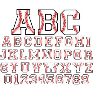 Font da baseball con punti, lettere da baseball, file SVG DXF con punti, font da baseball, silhouette da Cricut, font da softball, font sportivo, alfabeto da baseball