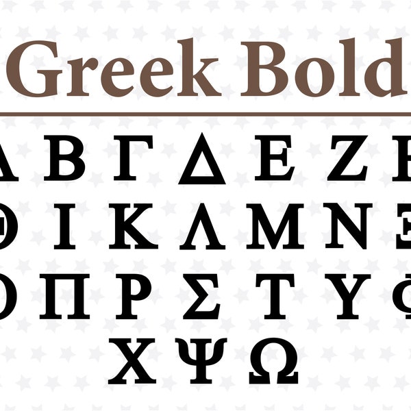 Greek Font TTF SVG Files For Cricut Silhouette Greek Letters Font Greek Alphabet Omega Psi Phi SVG Greek Style Font Ancient Greece Alphabet