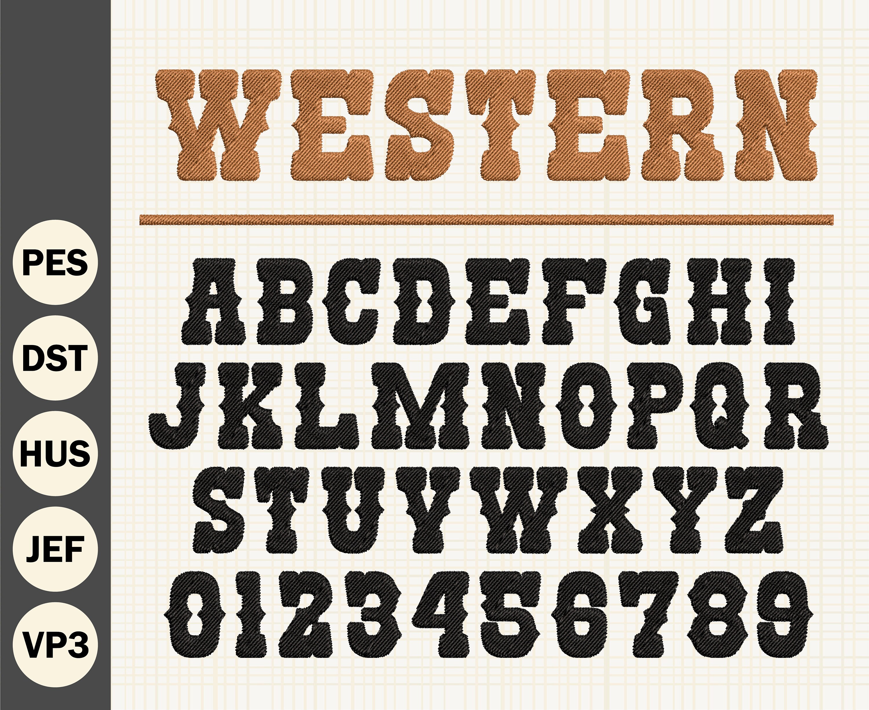 Verfi Western Script Western Embroidery Letter Western Embroidery Font Western Machine ...