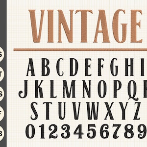 Vintage Embroidery Font Retro Embroidery Font Classic Embroidery Font Vintage Machine Embroidery Font Vintage Monogram Embroidery Font