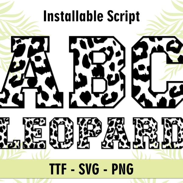 Leopard font TTF SVG PNG Animal Font Safari Font Leopard Print Font Leopard Spots Alphabet Letters Leopard Font for Cricut Silhouette