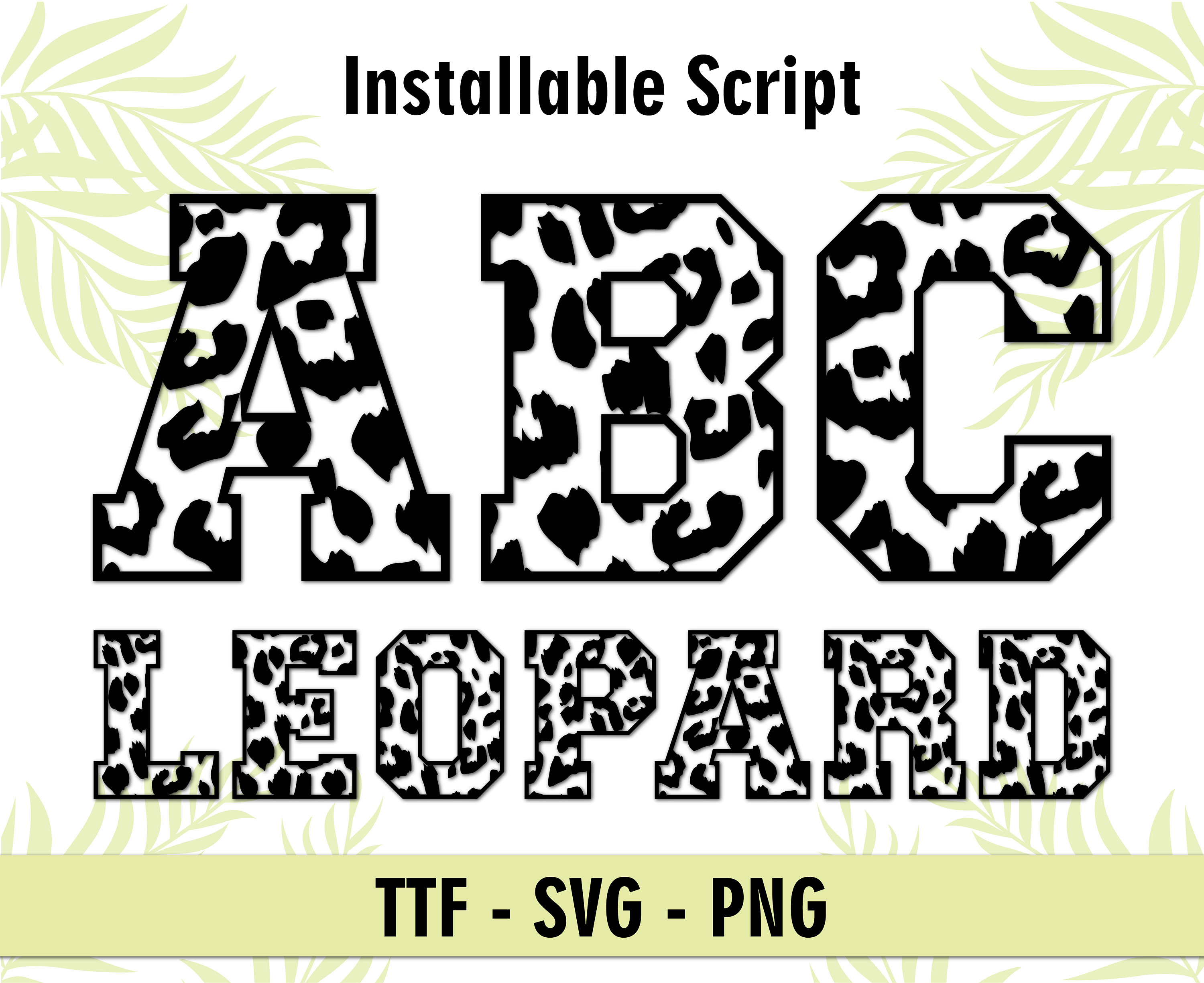 Leopard Font TTF SVG PNG Animal Font Safari Font Leopard Print - Etsy