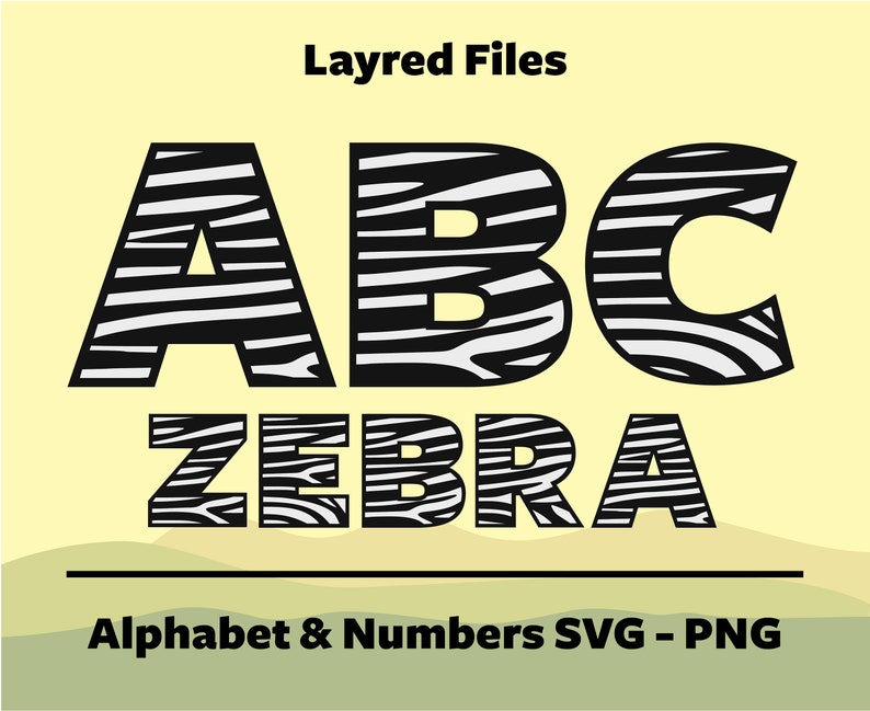 Zebra Font Animal Font Safari Font Zebra Print Font Zebra Etsy