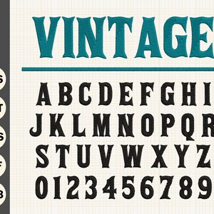 Vintage Embroidery Font Retro Embroidery Font Classic Embroidery Font Vintage Machine Embroidery Font Vintage Monogram Embroidery Font