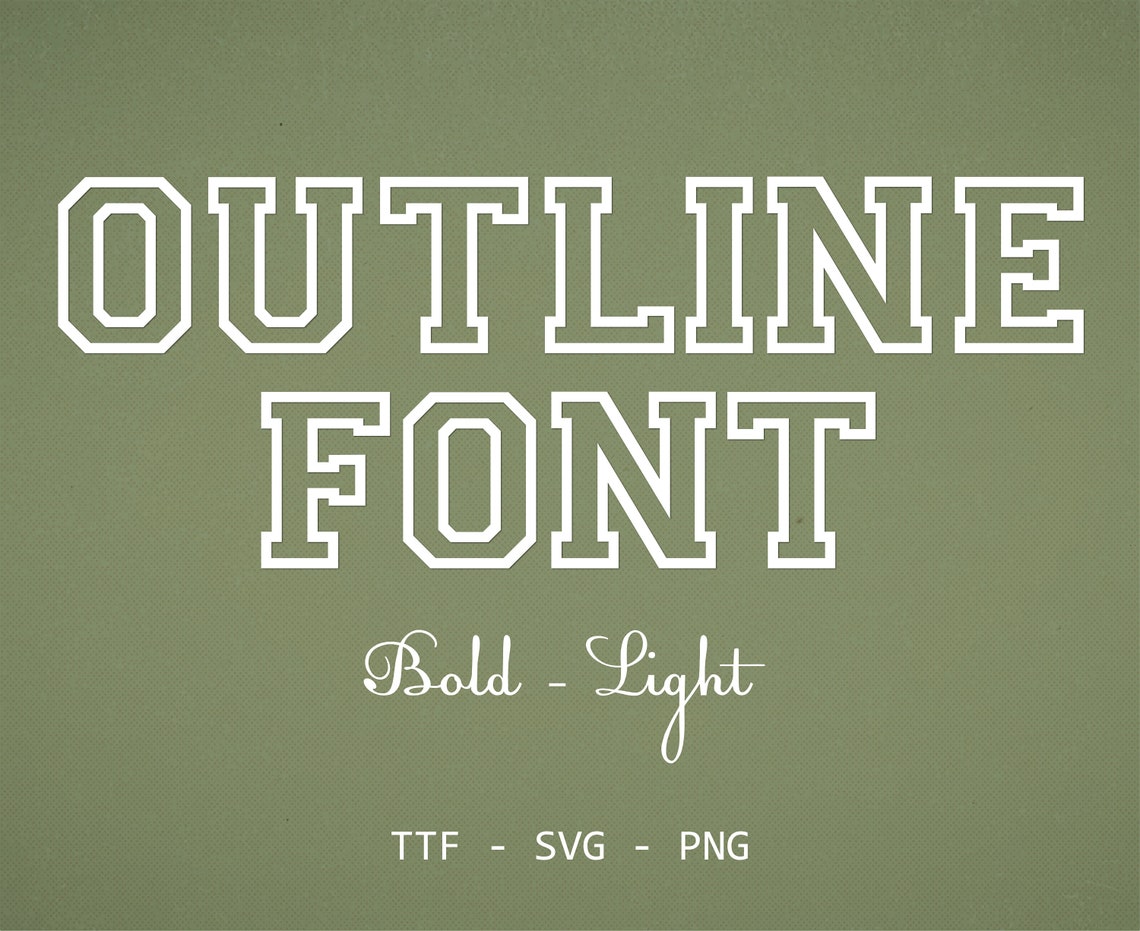 Outline Font Hollow Font Outline Font Handwriting Varsity Font - Etsy