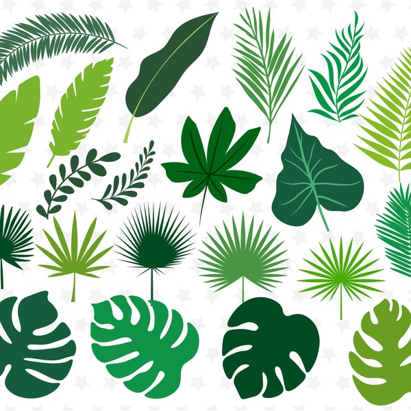 Feuilles tropicales svg Monstera svg Feuille tropicale Svg Feuilles svg pour Cricut Jungle feuilles svg Branche de palmier svg Feuilles tropicales bannière svg