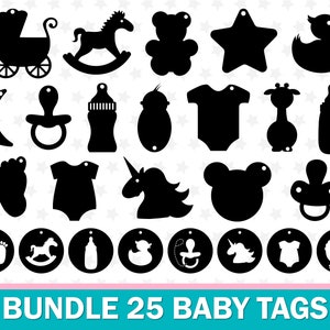 Geschenkanhänger SVG PNG Tags geschnitten Datei Preis Tags svg Label svg Tags Baby Shower Dekorative Tags svg Tags Bundle Geschenkanhänger für Cricut Silhouette