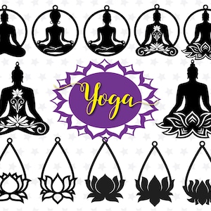 Earrings Yoga Svg Earrings Boho Svg Template Earrings Glowforge Svg Lotus Earrings Svg Leather Earrings Svg Earrings Svg Laser