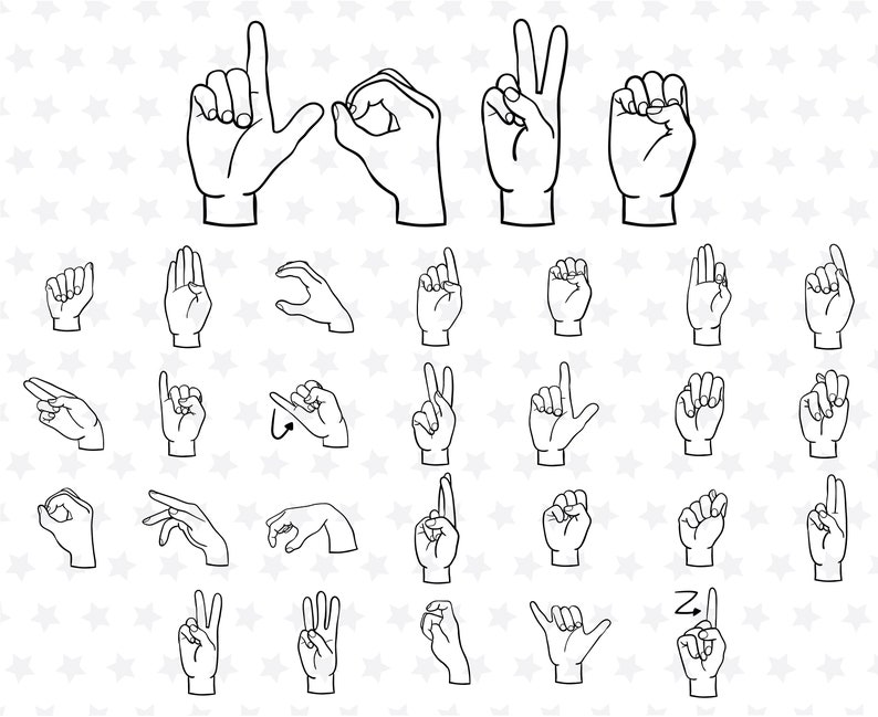 Help Sign Language Svg American Sign Language SVG Files ASL Svg Png Files Deaf Font Hand ...