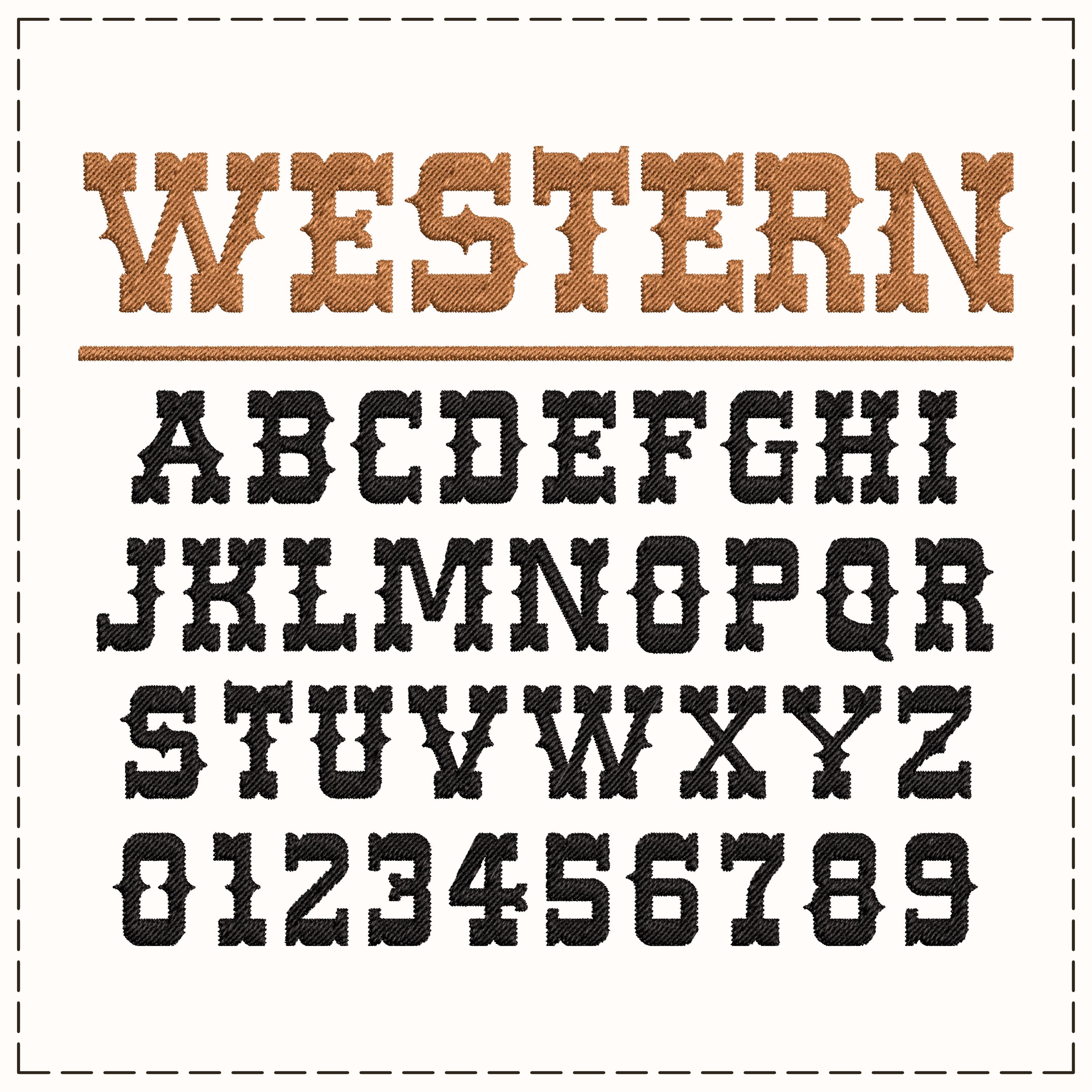 Verfi Western Script Western Embroidery Fonts Bundle Embroidery Fonts BX Machine Embroidery ...