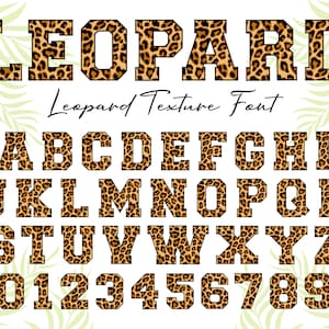 Police Léopard Animal Font Safari Font Leopard Print Font Leopard Spots Alphabet Lettres Leopard Font SVG PNG DXF pour Cricut & Silhouette