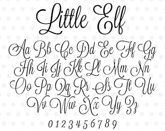 Cursive Font Elf Font Cursive Monograms Cricut Font TTF SVG PNG Files Cursive Fonts for Cricut Silhouette Wedding Cursive Font