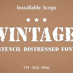 Stencil Font Stencil Letters Font Army Font Military Font Patriotic Font Hunting Font Stencil Font TTF SVG for Cricut Silhouette Glowforge