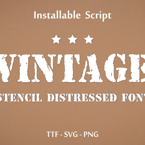 Stencil Font Stencil Letters Font Army Font Military Font Patriotic Font Hunting Font Stencil Font TTF SVG for Cricut Silhouette Glowforge