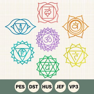 Chakras Embroidery Designs Set Of 7 Chakras Machine Embroidery Designs Yoga Embroidery Chakra Symbols Embroidery
