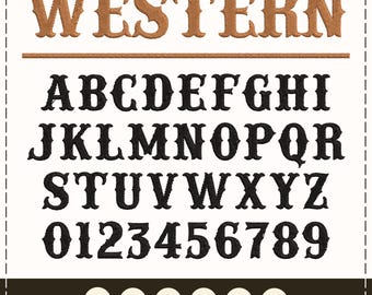Western Embroidery Letter Western Embroidery Font Western Machine Embroidery Font Western Letter Embroidery Western BX Pes Hus Jef Dst Vp3