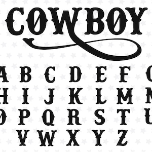Cowboy Font Western Monogramm Schriftart Western Font Style Font With Tails Old West Font Western Font TTF SVG Dateien Wild West Font Digital Fonts