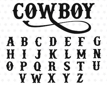 Cowboy Font Western Monogram Font Western Font Style Font With Tails Old West Font Western Font TTF SVG Files Wild West Font Digital Fonts