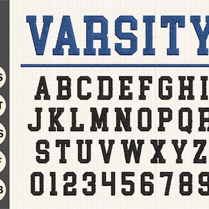 Sport Embroidery Letters Varsity Embroidery Font College Machine Embroidery Font Sport Letter Embroidery Varsity Alphabet Pes Hus Jef Dst