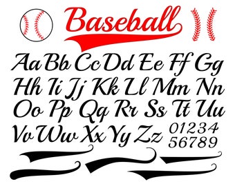 Baseball Font With Tails Baseball Font TTF SVG PNG and Text Tails Baseball Script Font Softball Font Baseball Font Cricut Baseball Logo Font