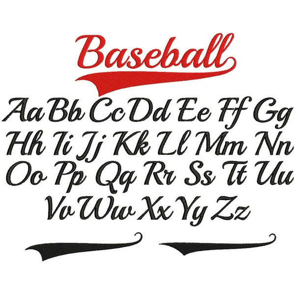 Baseball Embroidery Font Baseball Machine Embroidery Font Embroidery Cursive Letters For Machine Sports Embroidery Font
