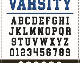 Embroidery BX Font Varsity Embroidery Font College Machine Embroidery Font Sport Letters Embroidery Varsity Font Bx Pes Hus Jef Dst Vp3