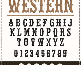 Western Embroidery Letter Western Embroidery Font Western Machine Embroidery Font Western Letter Embroidery Western BX Pes Hus Jef Dst Vp3