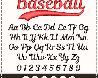 Baseball Embroidery Font BX Machine Embroidery Font Embroidery Font Cursive Embroidery Script Baseball Font BX Pes Hus Jef Dst Vp3