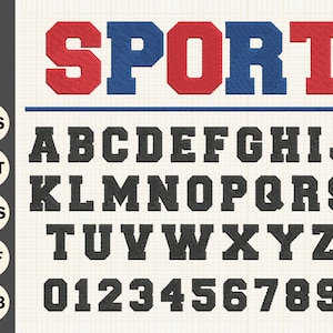 Sport Stickerei Buchstaben Varsity Stickerei Schrift College Maschinenstickerei Schrift Sport Letter Stickerei Varsity Alphabet Pes Hus Jef Dst