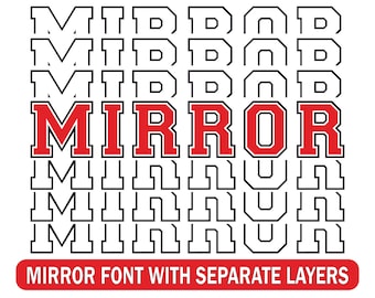 Mirror font Baseball font Varsity font Sport Font Echo font Football Font College font Mirror font SVG file for Cricut & Silhouette