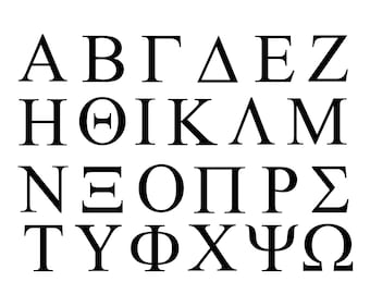 Greek Letters Font Greek Alphabet Greek Font TTF SVG Files For Cricut Silhouette Omega Psi Phi SVG Greek Style Font Ancient Greece Alphabet