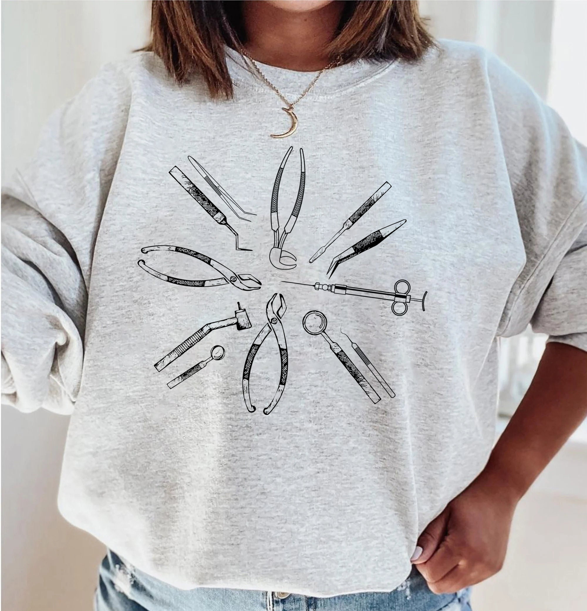 Dental Sweatshirt, Geschenk für Zahnarzt, Dentalhygienikerin, zahnmedizinische Geschenke, zahnmedizinisches Geschenk, zahnmedizinische Assistentin, zahnmedizinische Schule, zahnmedizinischer Student Crewneck
